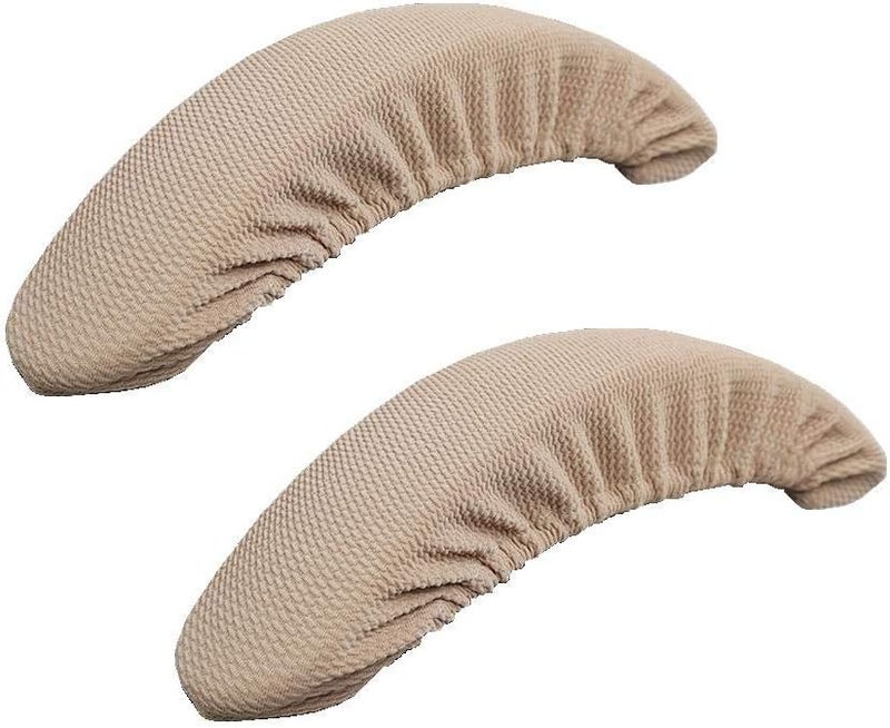Isccdy Removable Washable Office Chair Armrest Slipcovers Covers Pads (Beige) - Image 1